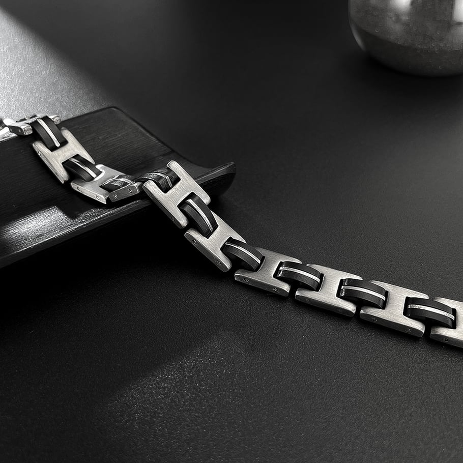 1 Piece Industrial Series Punk Geometric Stainless Steel Men's Bracelets Picture8