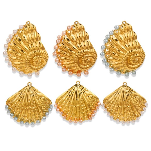 1 Piece Stylish Conch Shape Stainless Steel Women's Pendants 2