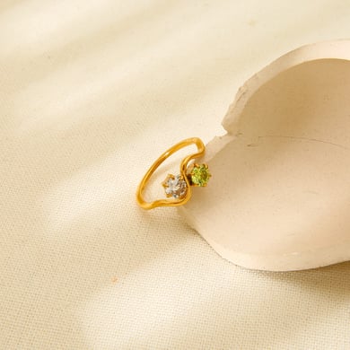 1 Piece Luxurious Simple Wave Gold Stainless Steel Women's Ring h5 Picture3