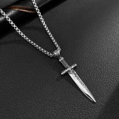 1 Piece Delicate Sword Stainless Steel Men's Pendant Necklaces h5 Picture3