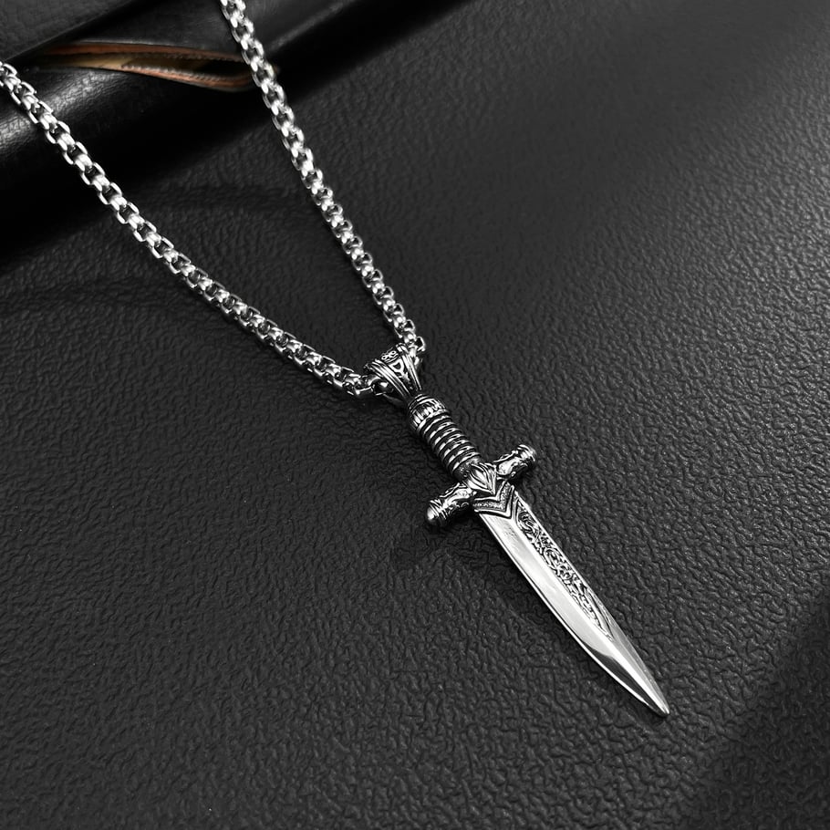 1 Piece Delicate Sword Stainless Steel Men's Pendant Necklaces Picture3