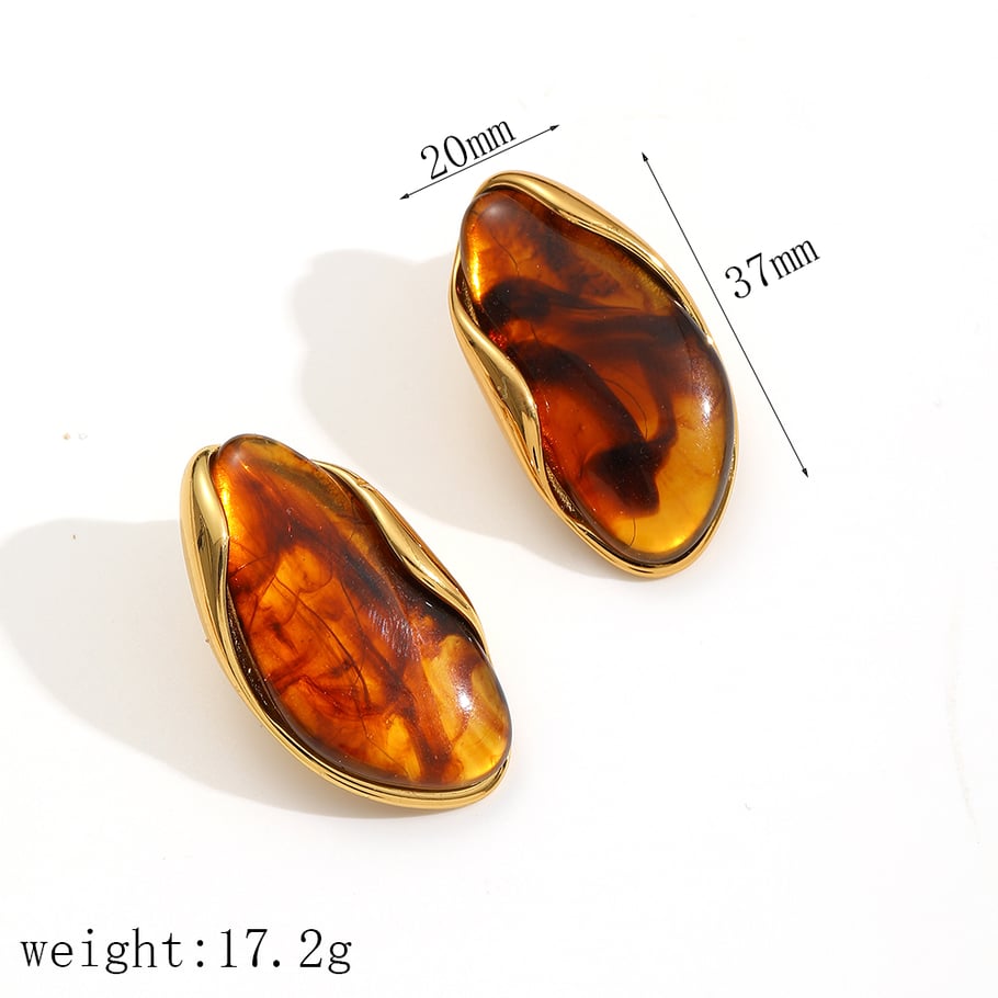 Vintage Unregelmäßige Geometrische Edelstahl Gold Farbe frauen Stud Ohrringe Bild5