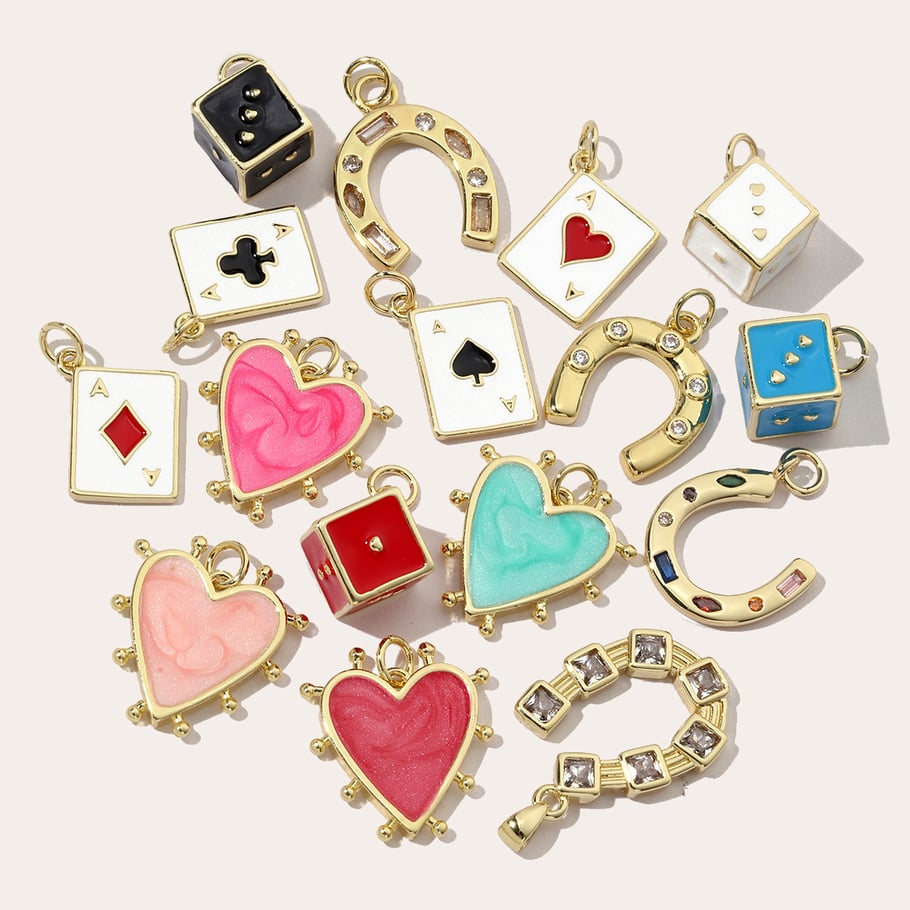 1 Piece Modern Series Daily Dice Shape Copper Gold Color Women's Pendants Picture4