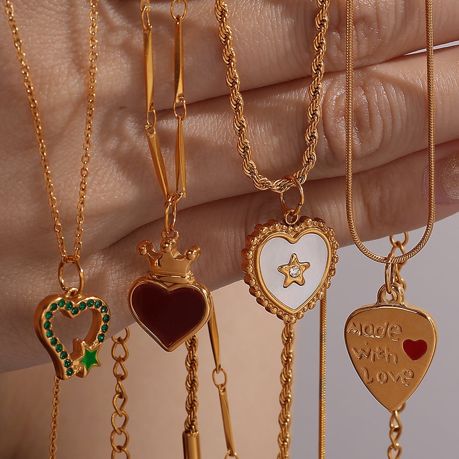 Daily Heart Stainless Steel Gold Color Pendants Picture3