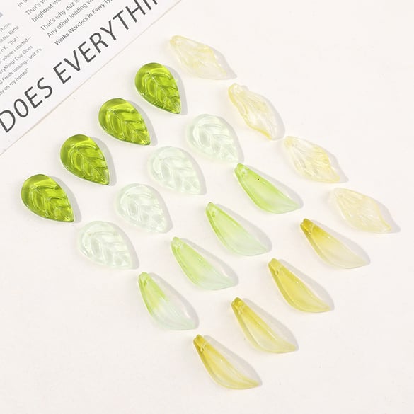 1 Piece Natural Leaf Glass DIY Jewelry Beads 2