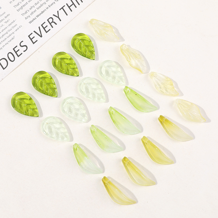 1 Piece Natural Leaf Glass DIY Jewelry Beads Picture2