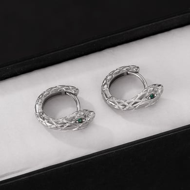 1 Piece Sophisticated Style Snake Head Stainless Steel Men's Hoop Earrings h5 Picture4