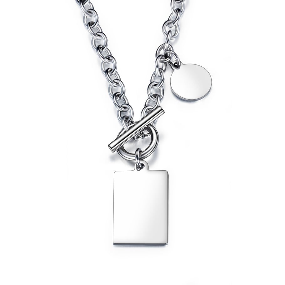 1 Piece Minimalist Rectangular Stainless Steel Men's Pendant Necklaces Picture6
