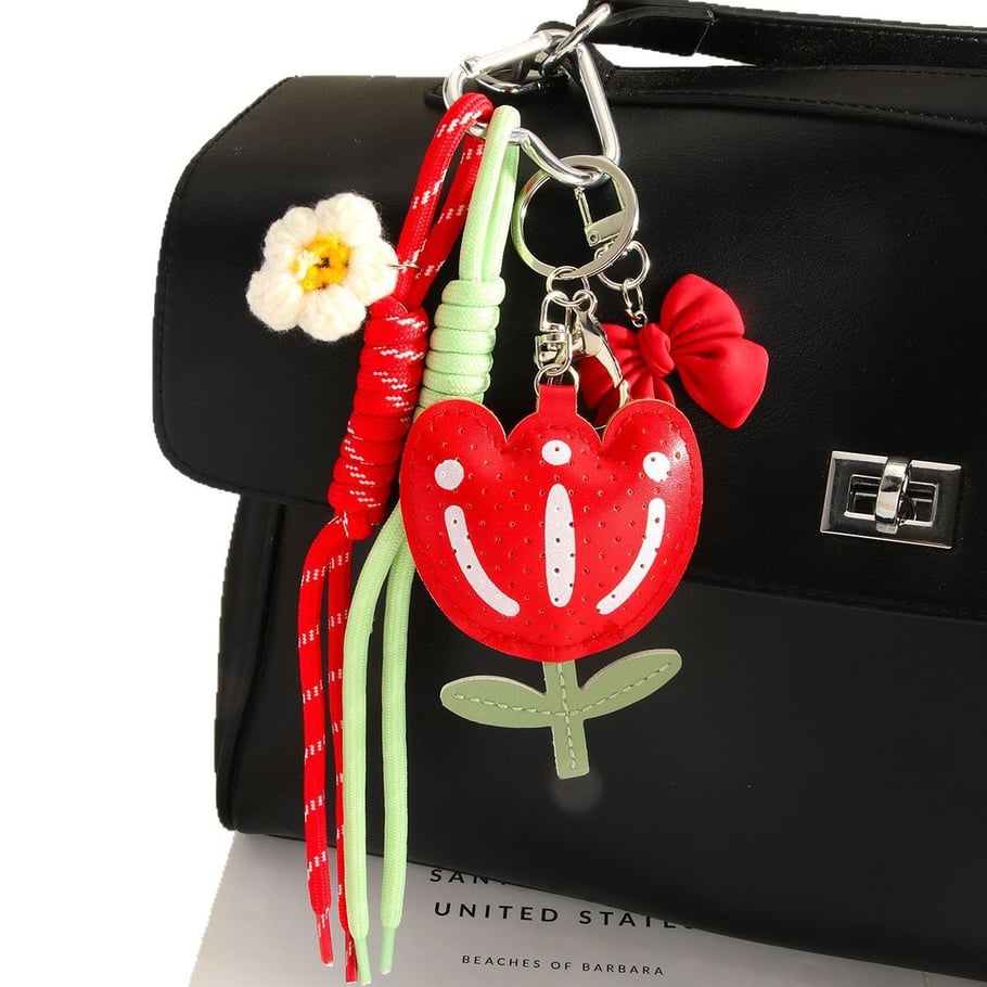 1 Piece Romantic Series PU Flower Knot Bag Pendant Picture6
