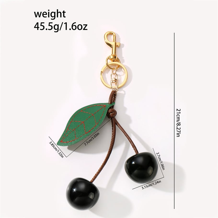 Leather Cherry Bag Charms Picture2