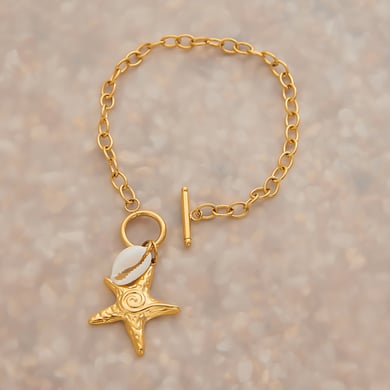 Starfish Stainless Steel  Gold Color Charm Bracelets h5 Picture4