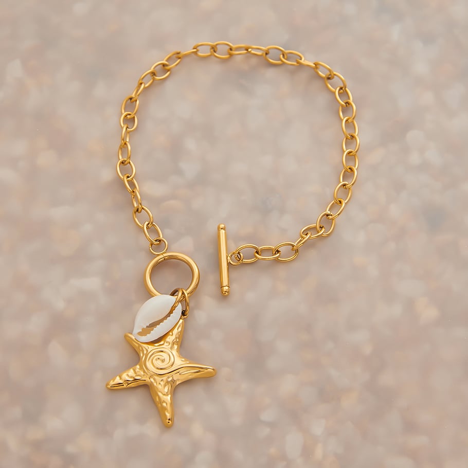 Starfish Stainless Steel  Gold Color Charm Bracelets Picture4