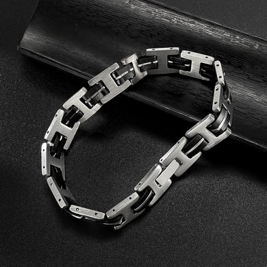 1 Piece Industrial Series Punk Geometric Stainless Steel Men's Bracelets h5 Picture4