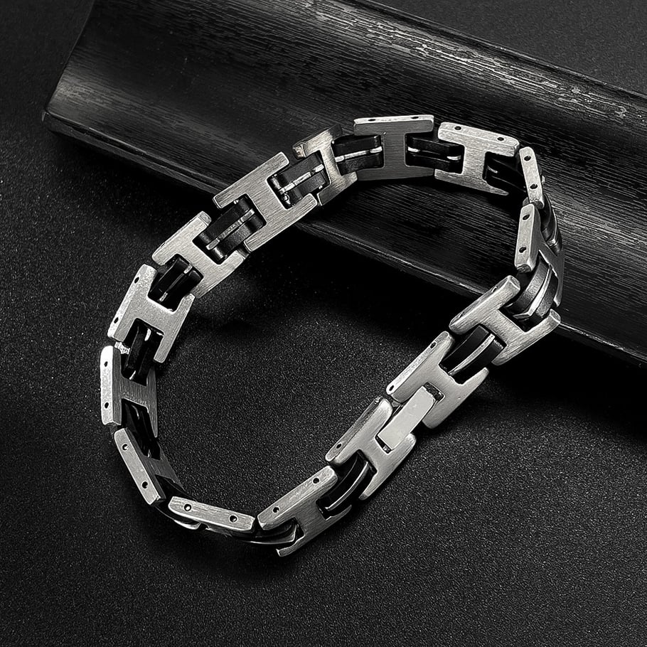1 Piece Industrial Series Punk Geometric Stainless Steel Men's Bracelets Picture4