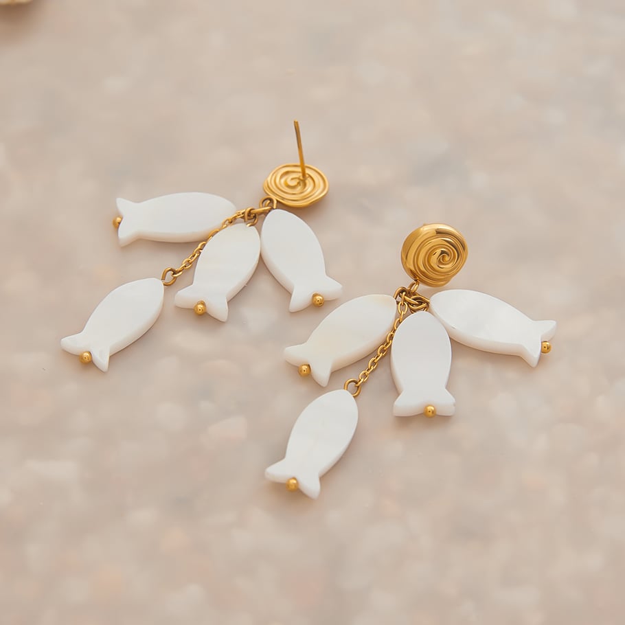 Vacation Fish Shape Stainless Steel Drop Earrings Picture2