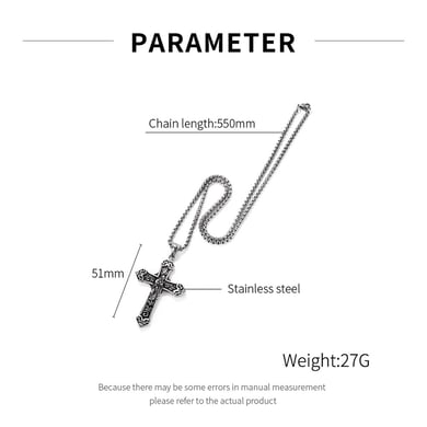 1 Piece Premium Cross Stainless Steel Men's Necklaces h5 Picture5