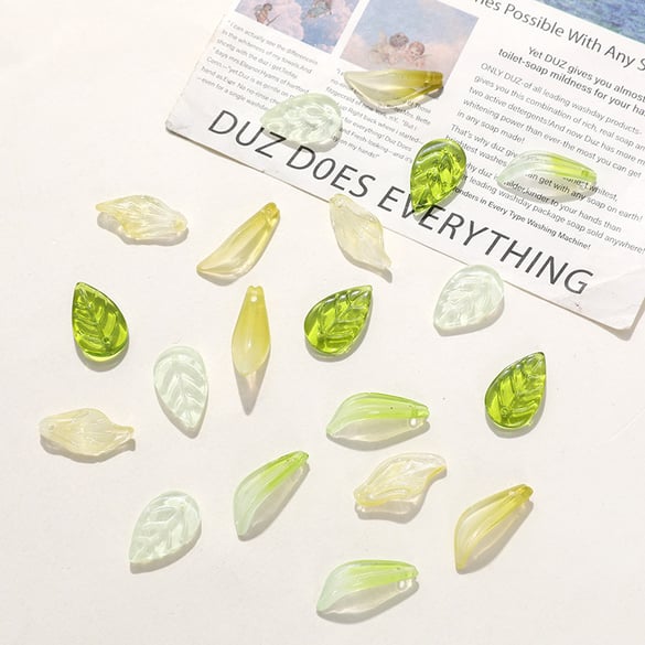 1 Piece Natural Leaf Glass DIY Jewelry Beads