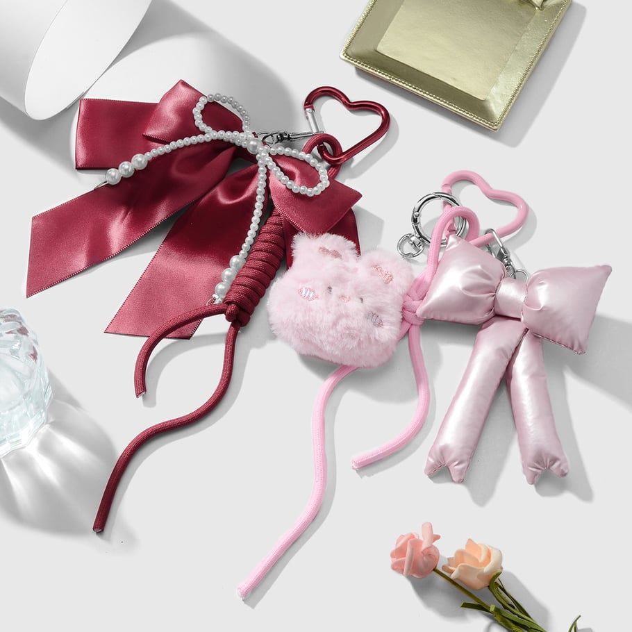 1 Piece Sweet Beaded Bow Bag Charms Picture3
