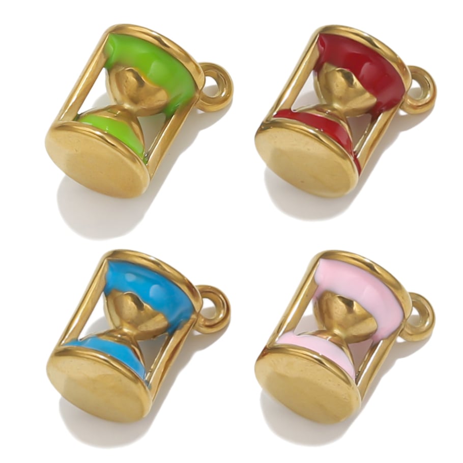 1 Piece Delicate Series Sand Clock Stainless Steel Gold Color Women's Pendants Picture5