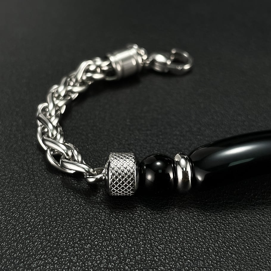 1 Piece Natural Stone Stainless Steel Men's Bracelets Picture7