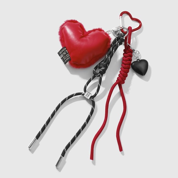 1 Piece Sweet Leather Heart Bag Charms 2