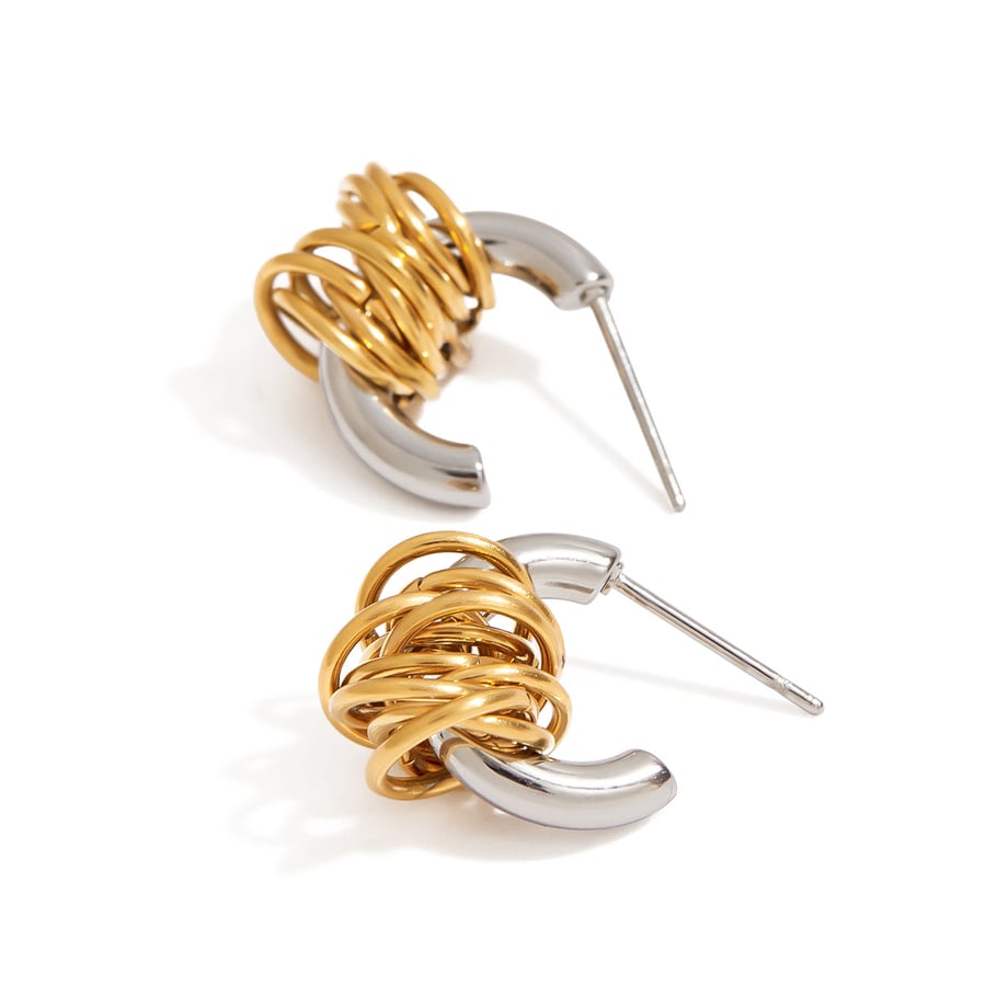 Ins Style Geometric Stainless Steel Hoop Earrings Picture4