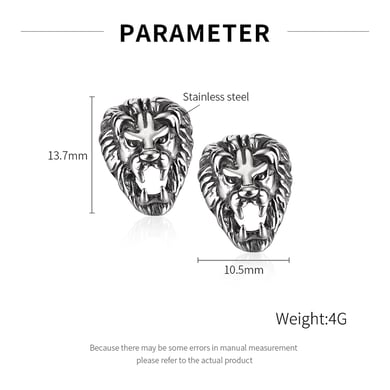 1 Pair Rock Snake Stainless Steel Men's Earrings h5 Picture6