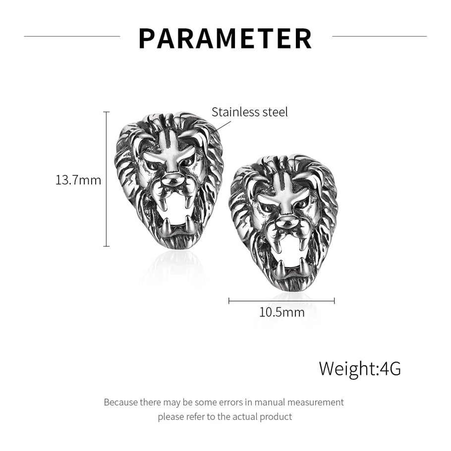 1 Pair Rock Snake Stainless Steel Men's Earrings Picture6