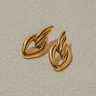 Ins Style Geometric Stainless Steel Gold Color Stud Earrings h5 Picture4