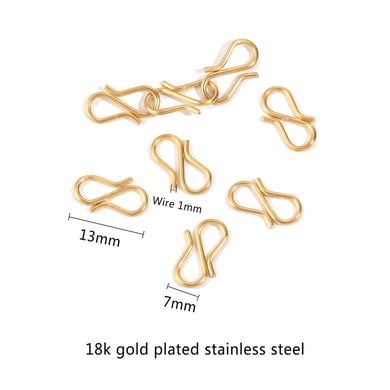 1 Piece DIY Series Daily S Shape Hook Stainless Steel Gold Color Women's Pendants h5 Picture3