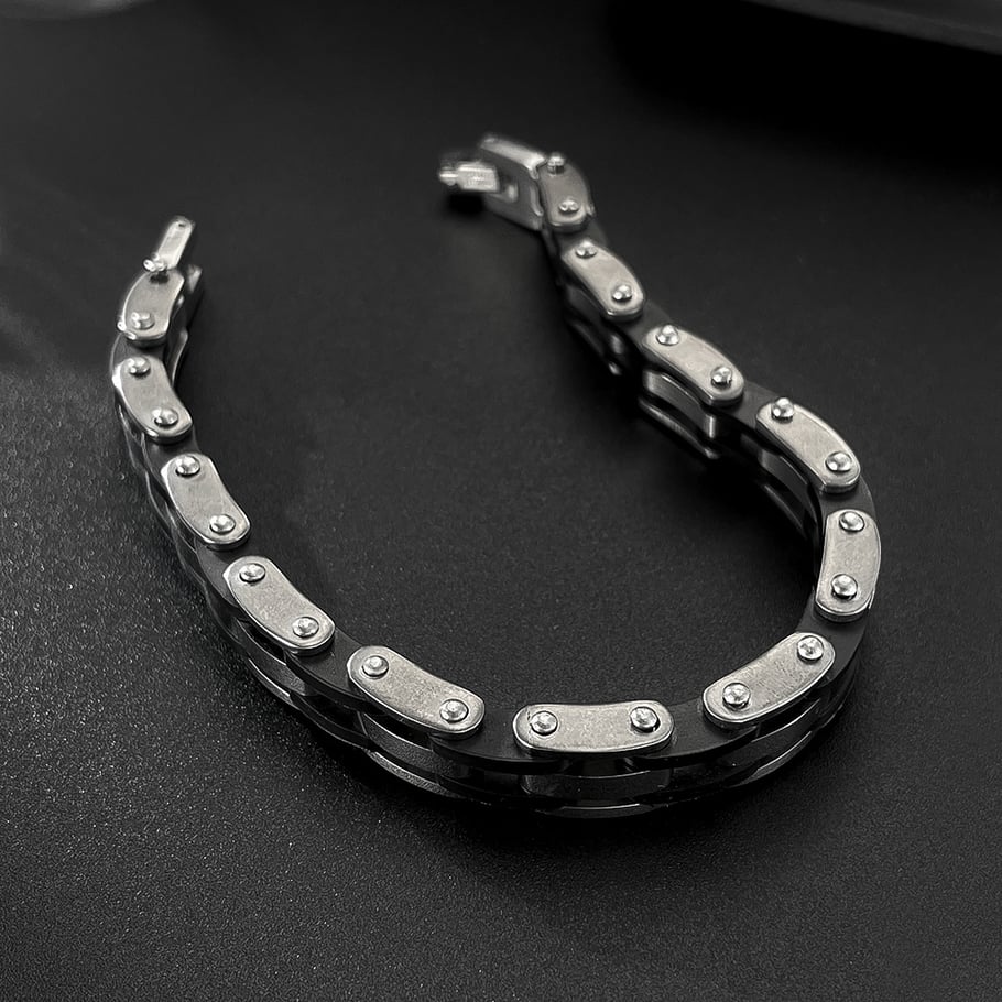 1 Piece Bold Series Fashionable Geometric Stainless Steel Men's Bracelets Picture7