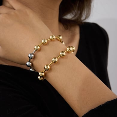 Ins Style Beads Edelstahl Goldfarbene Armbänder h5 Bild3
