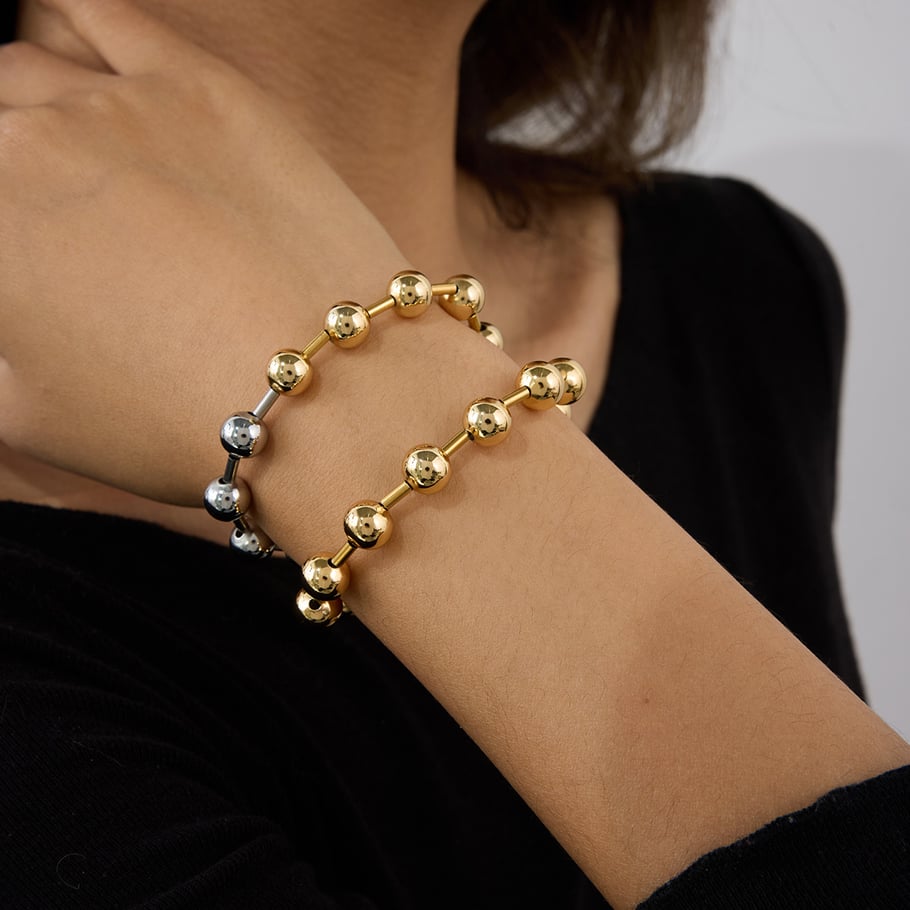 Ins Style Beads Edelstahl Goldfarbene Armbänder Bild3