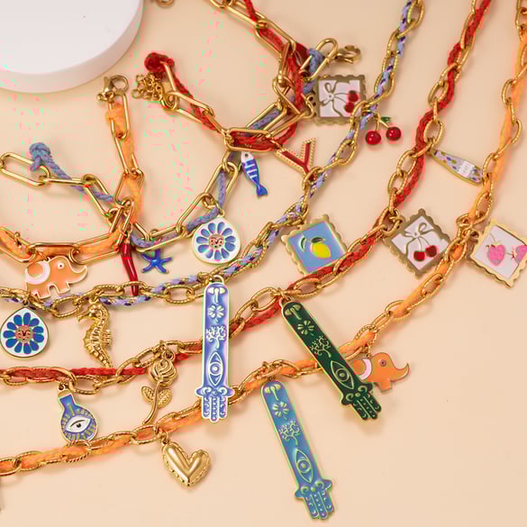Collana con ciondolo da donna in acciaio inossidabile color oro con animale bohémien, serie lussuosa, 1 pezzo 2