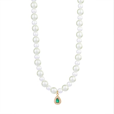 Charming Droplet Stainless Steel Gold Color Women's Beaded Necklaces h5 Picture6