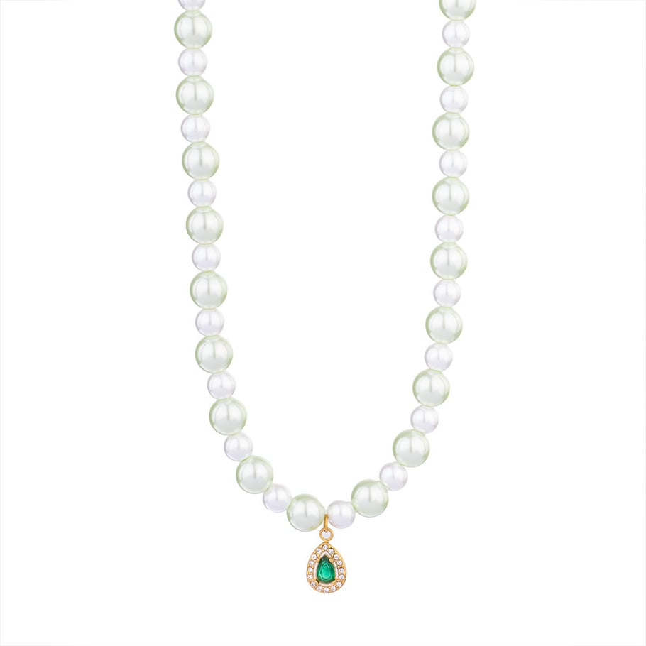 Charming Droplet Stainless Steel Gold Color Women's Beaded Necklaces Picture6