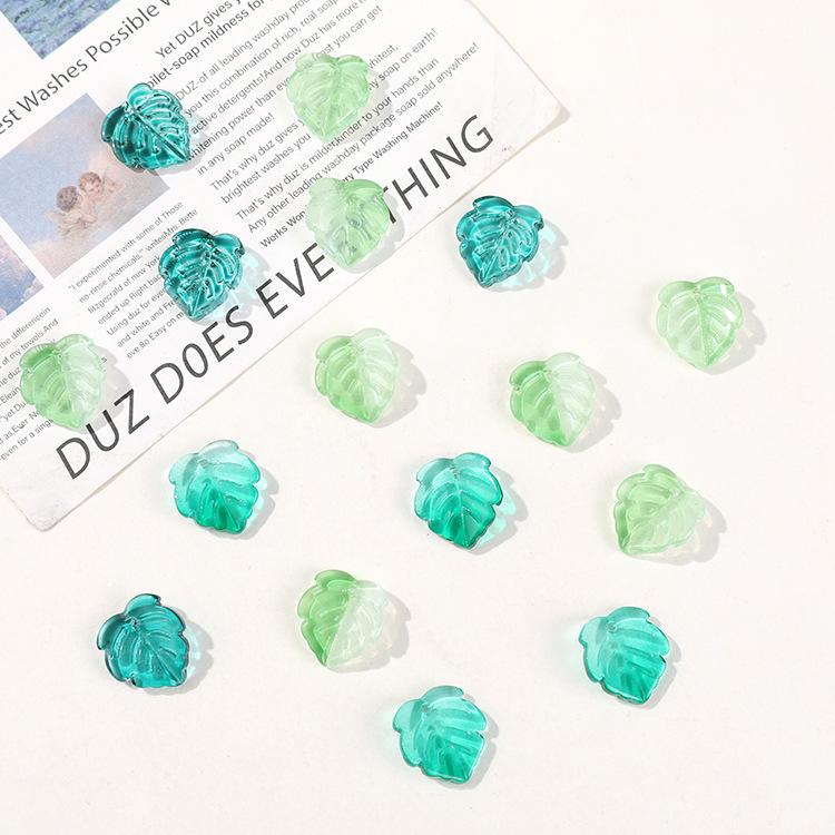1 Piece Vivid Leaf Glass DIY Jewelry Beads Picture2