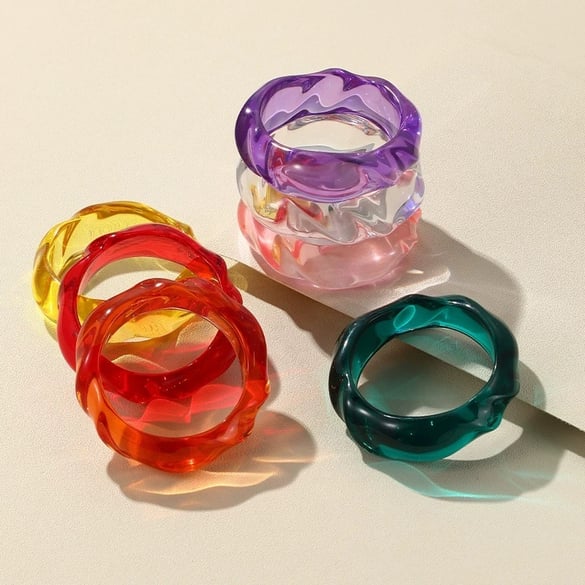 Simple Geometric Round Resin Women‘s Bracelet