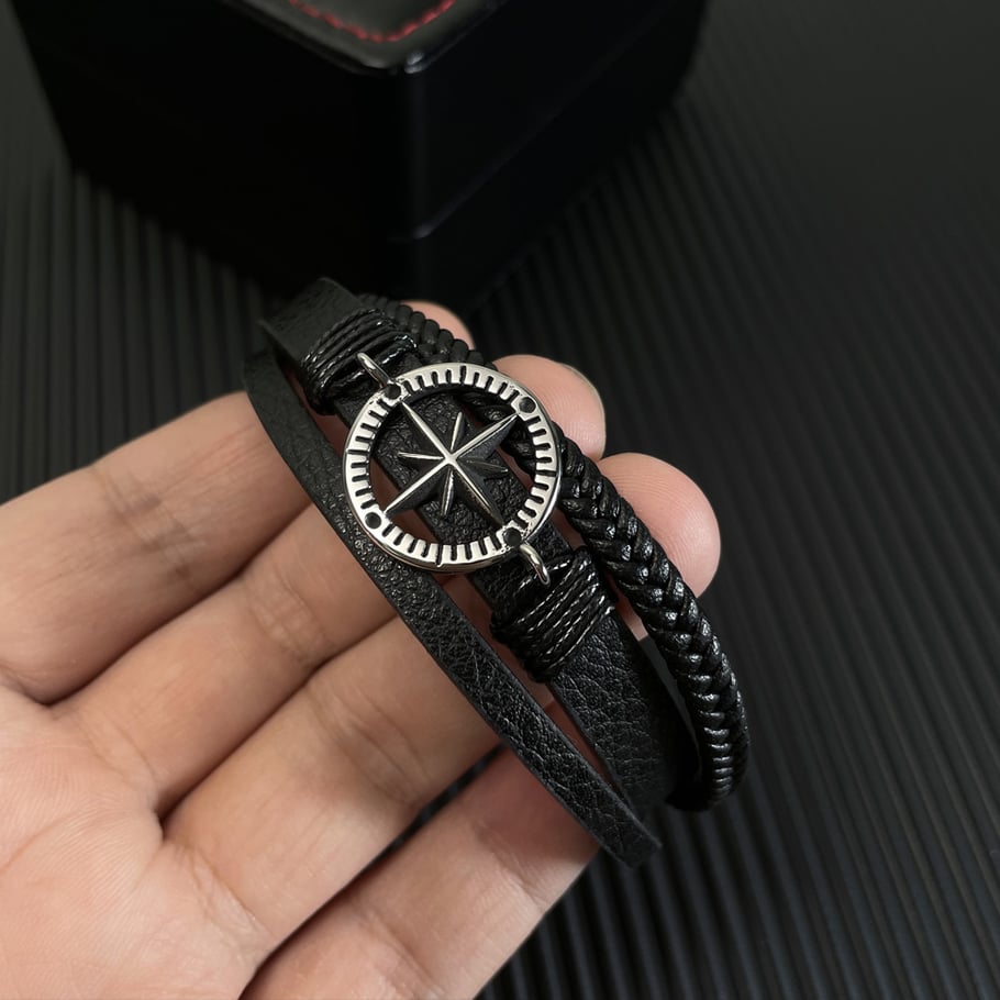 1 Piece Octagonal Star Stainless Steel Men's Bracelets Picture4