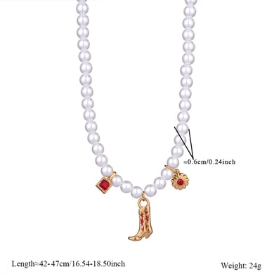 Elegant Months Stainless Steel Gold Color Women's Beaded Necklaces h5 