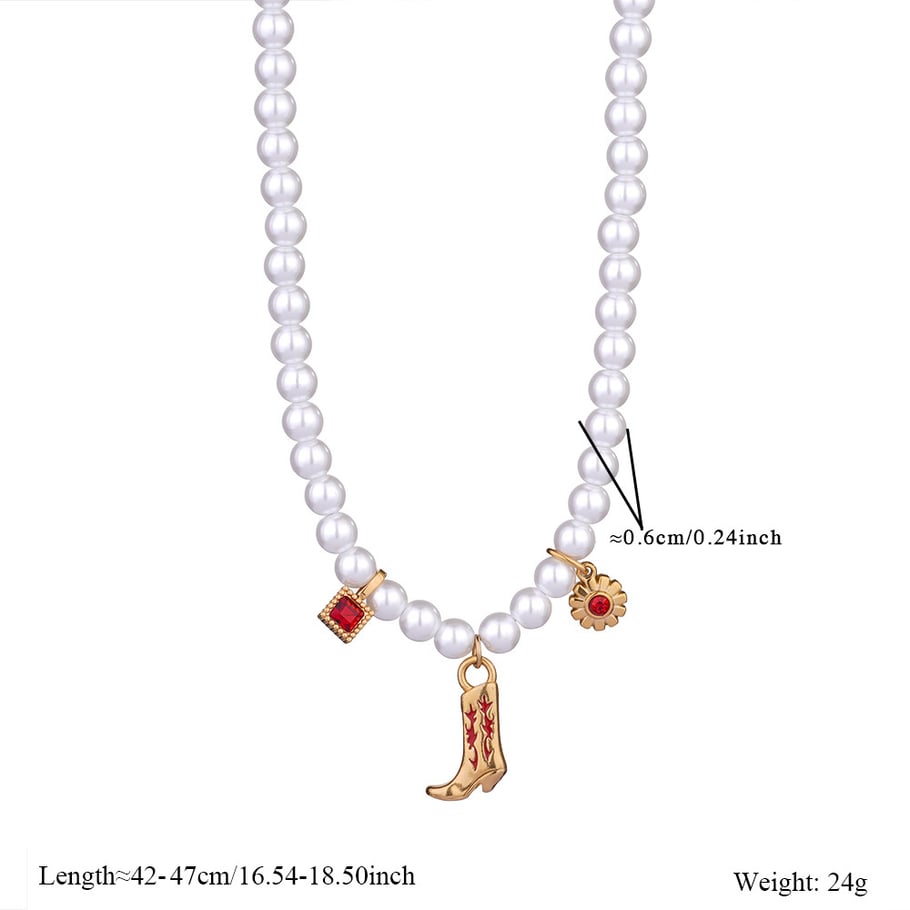 Elegant Months Stainless Steel Gold Color Women's Beaded Necklaces 