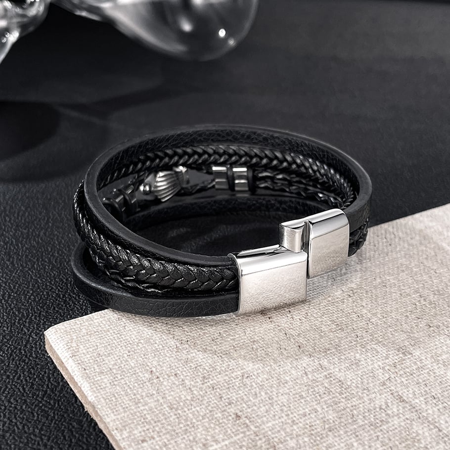 1 Piece Designable Multilayer Stainless Steel Men's Bracelets Picture4