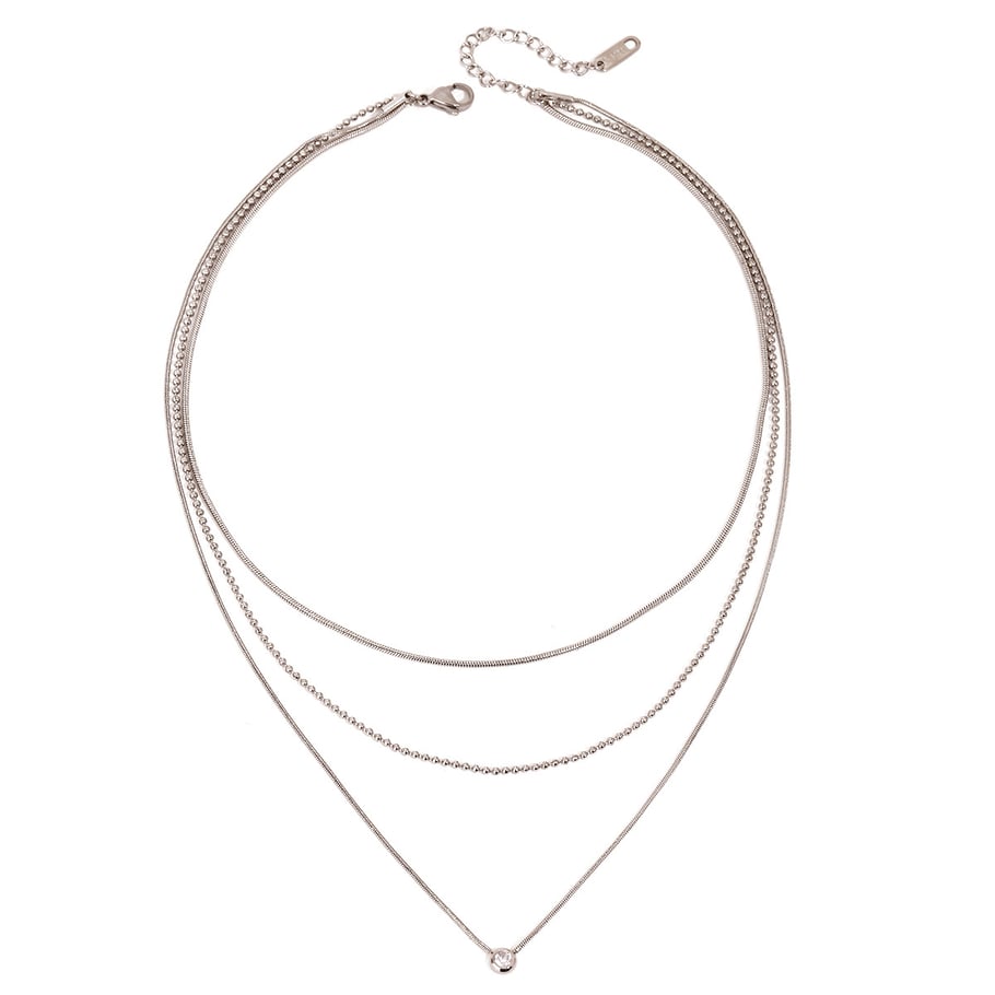1 Piece Simple Series Chain Stainless Steel Women's Layered Necklaces Picture5