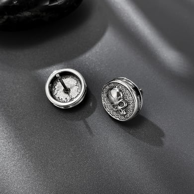 1 Pair Vintage Skull Stainless Steel Men's Earrings h5 Picture5