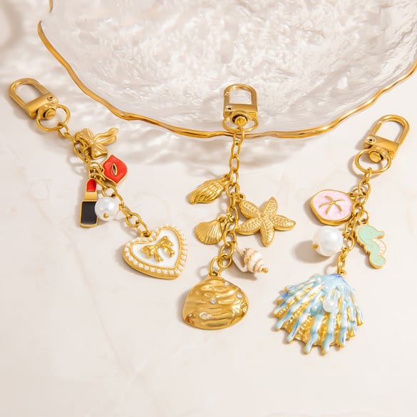 1 pieza de dijes para bolso de mujer de acero inoxidable color dorado con diseño de tortuga retro de serie simple 2