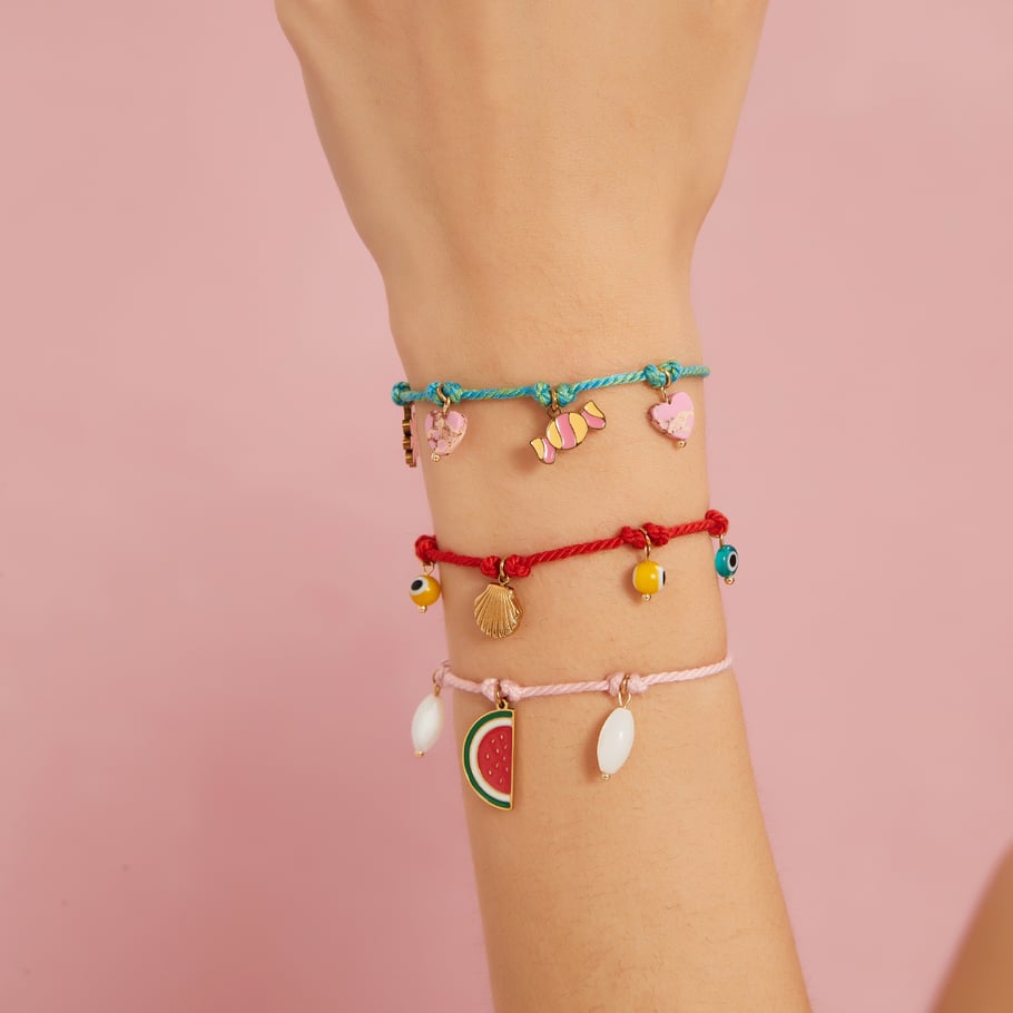 Natural Fruits Cotton Rope Stainless Steel Gold Color Women's Charm Bracelets Picture5