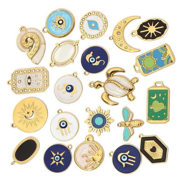 Eye Pattern Stainless Steel Gold Color Pendants