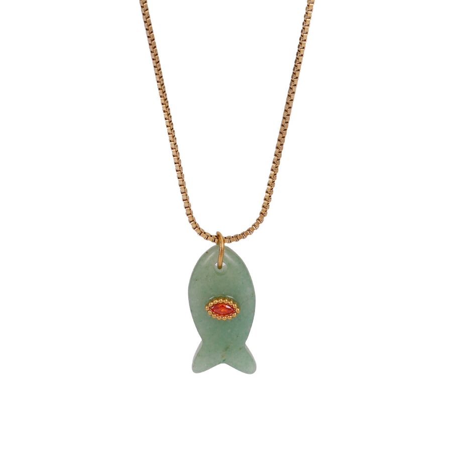 Collar con colgante de tortuga natural de acero inoxidable color dorado y piedra natural para mujer, serie romántica, 1 pieza Imagen11