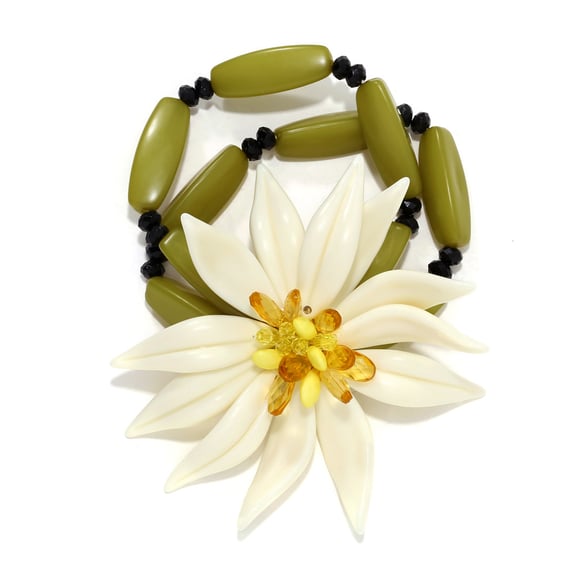 1 Piece Holiday Style Beaded Dimensional Large Flower Women's Beaded Bracelets 2