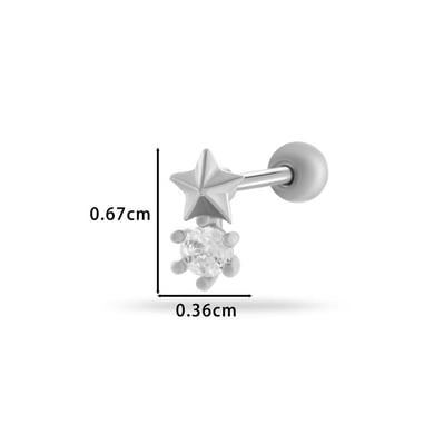 1 Stück Kupfer Zirkon Piercings Ohrring h5 Bild2